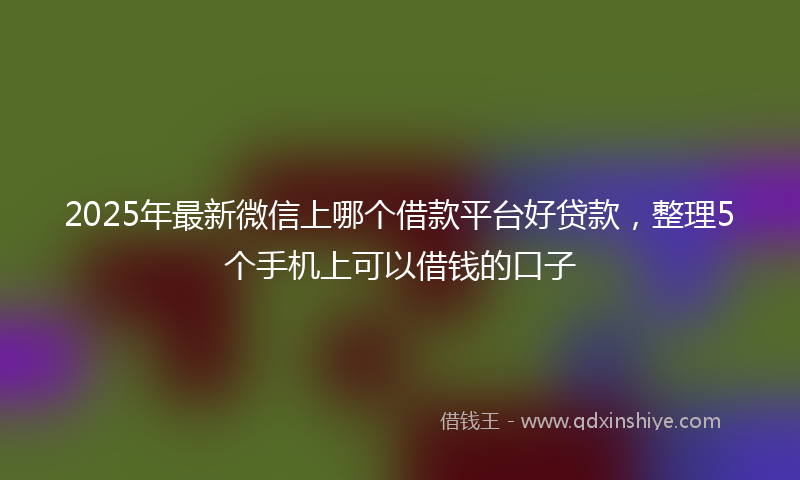 2025年最新微信上哪个借款平台好贷款，整理5个手机上可以借钱的口子
