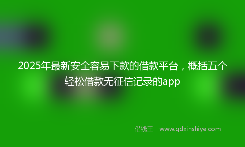 2025年最新安全容易下款的借款平台，概括五个轻松借款无征信记录的app