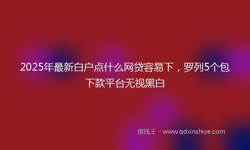 2025年最新白户点什么网贷容易下，罗列5个包下款平台无视黑白