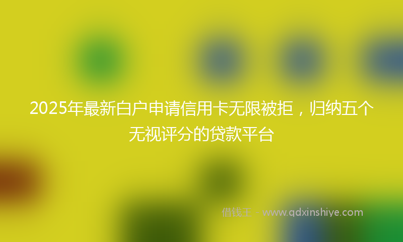 2025年最新白户申请信用卡无限被拒，归纳五个无视评分的贷款平台