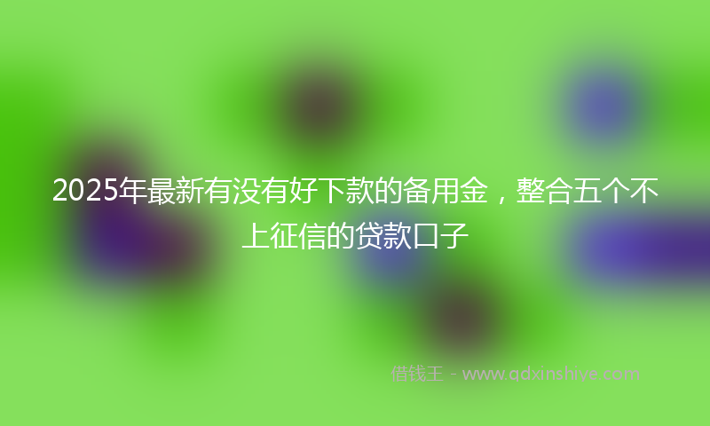 2025年最新有没有好下款的备用金，整合五个不上征信的贷款口子