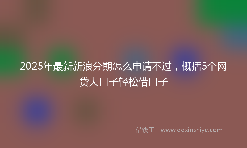 2025年最新新浪分期怎么申请不过，概括5个网贷大口子轻松借口子