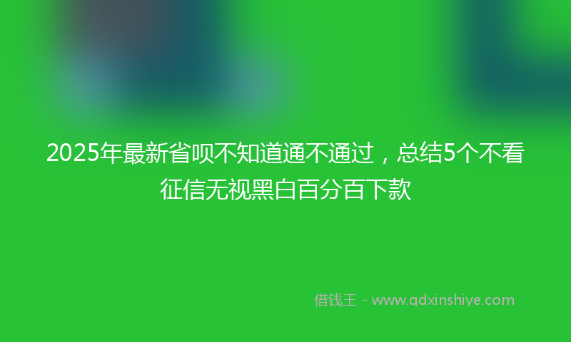 2025年最新省呗不知道通不通过，总结5个不看征信无视黑白百分百下款