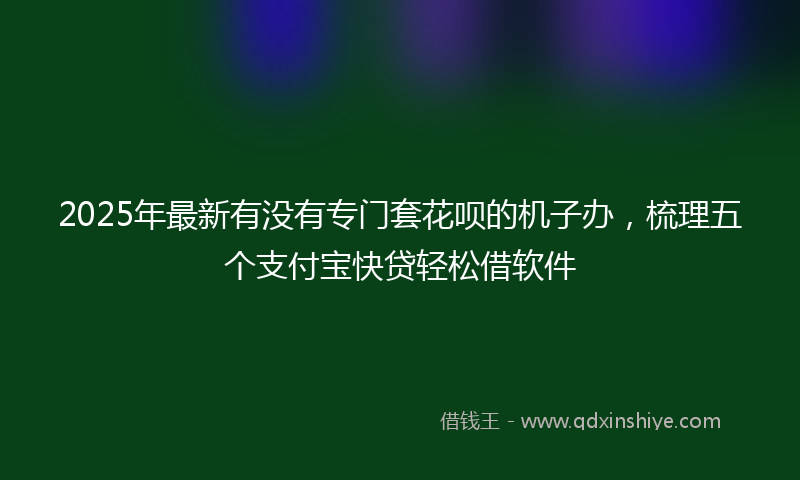 2025年最新有没有专门套花呗的机子办，梳理五个支付宝快贷轻松借软件