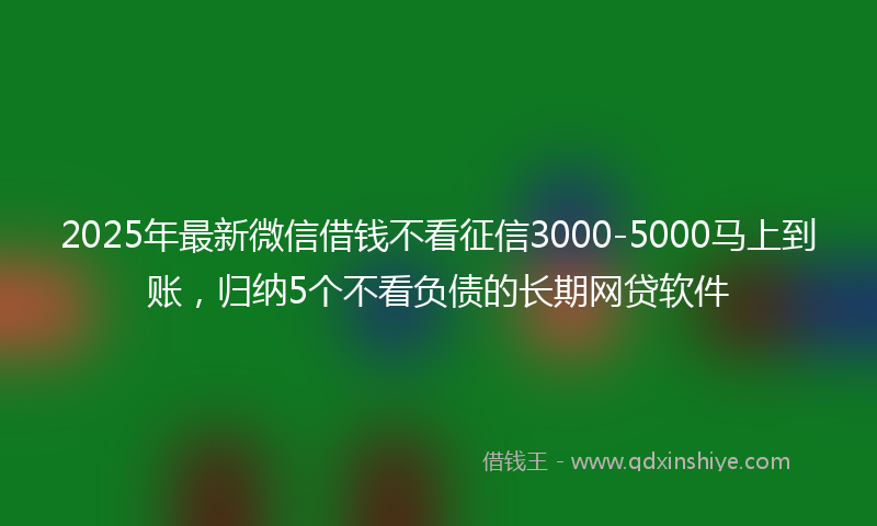 2025年最新微信借钱不看征信3000-5000马上到账，归纳5个不看负债的长期网贷软件
