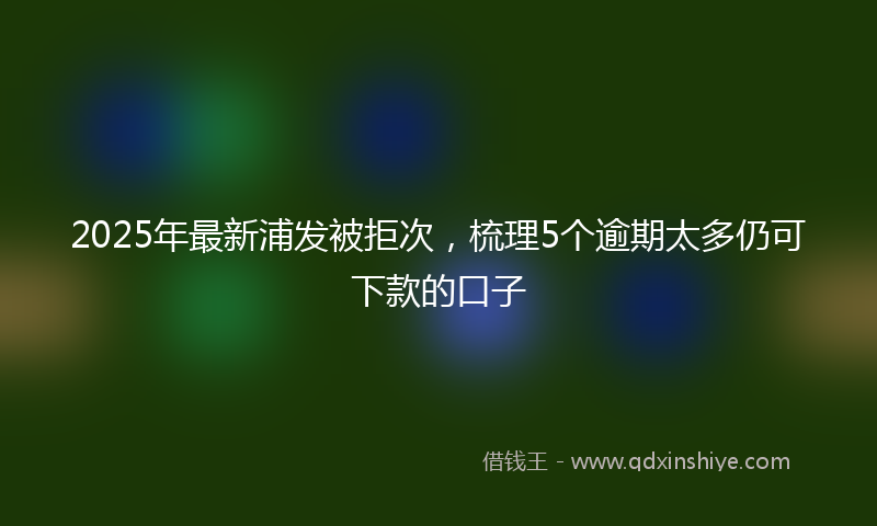 2025年最新浦发被拒次，梳理5个逾期太多仍可下款的口子