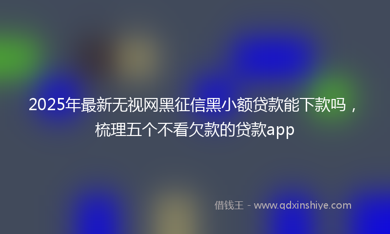 2025年最新无视网黑征信黑小额贷款能下款吗，梳理五个不看欠款的贷款app