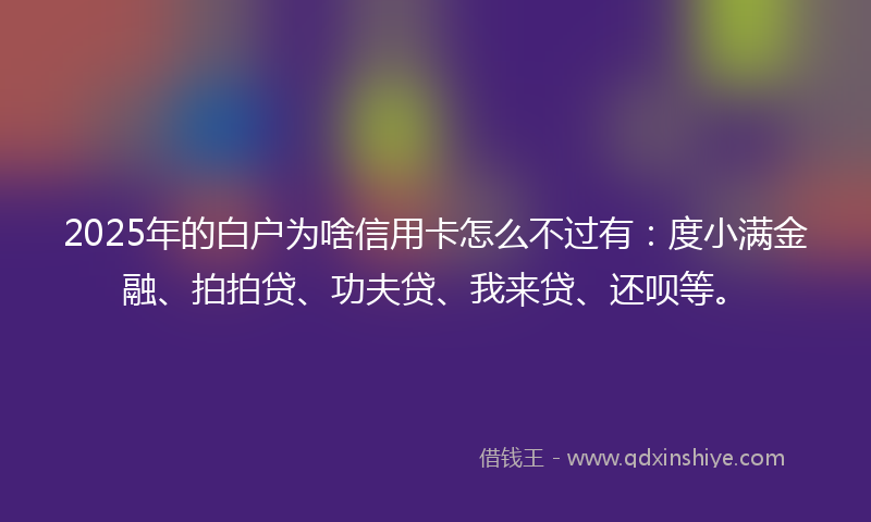 2025年的白户为啥信用卡怎么不过有：度小满金融、拍拍贷、功夫贷、我来贷、还呗等。