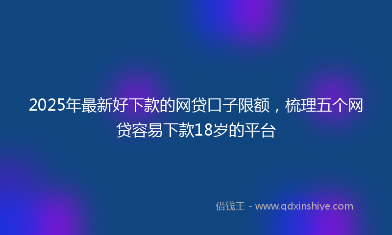 2025年最新好下款的网贷口子限额，梳理五个网贷容易下款18岁的平台