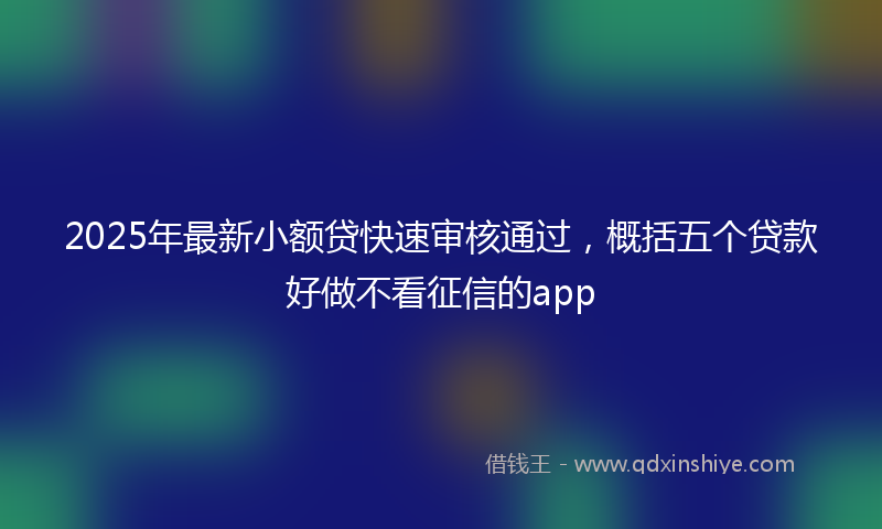 2025年最新小额贷快速审核通过，概括五个贷款好做不看征信的app