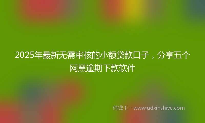 2025年最新无需审核的小额贷款口子，分享五个网黑逾期下款软件