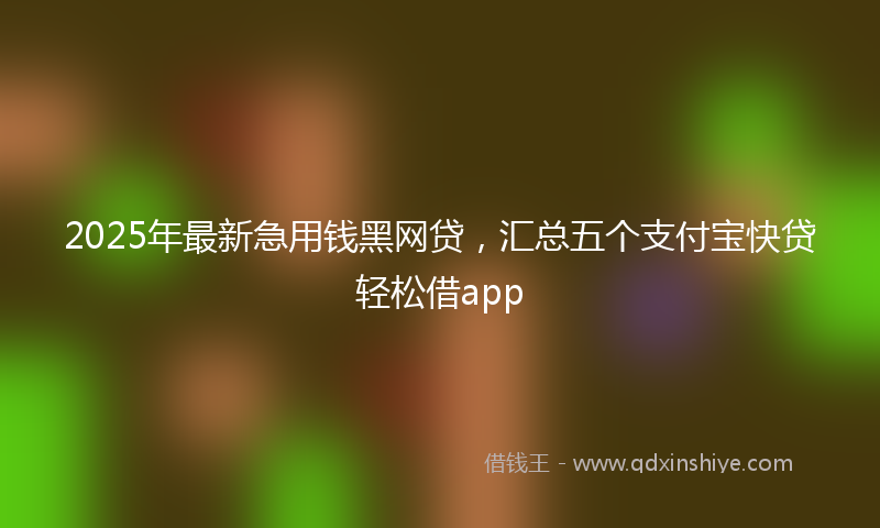 2025年最新急用钱黑网贷，汇总五个支付宝快贷轻松借app