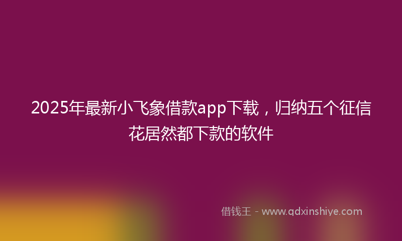 2025年最新小飞象借款app下载，归纳五个征信花居然都下款的软件
