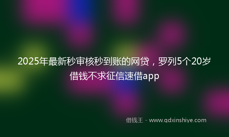 2025年最新秒审核秒到账的网贷，罗列5个20岁借钱不求征信速借app