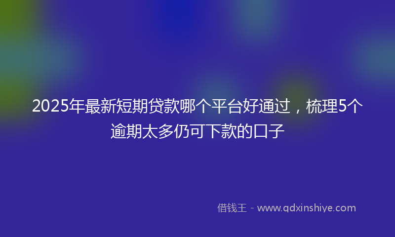 2025年最新短期贷款哪个平台好通过，梳理5个逾期太多仍可下款的口子