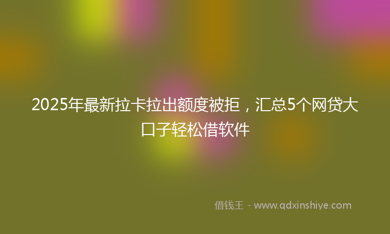 2025年最新拉卡拉出额度被拒，汇总5个网贷大口子轻松借软件