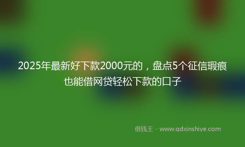 2025年最新好下款2000元的，盘点5个征信瑕疵也能借网贷轻松下款的口子
