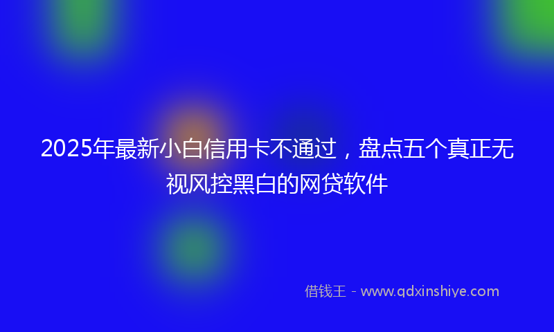 2025年最新小白信用卡不通过，盘点五个真正无视风控黑白的网贷软件