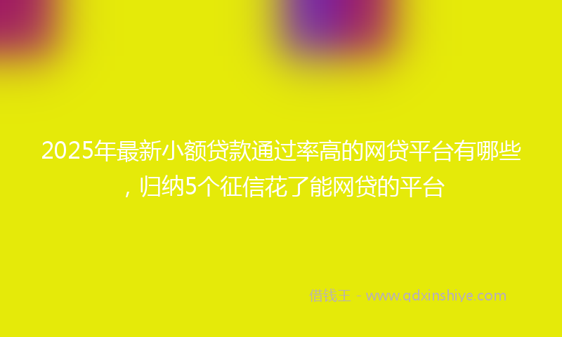 2025年最新小额贷款通过率高的网贷平台有哪些，归纳5个征信花了能网贷的平台
