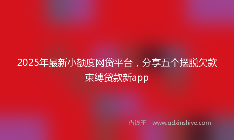 2025年最新小额度网贷平台，分享五个摆脱欠款束缚贷款新app