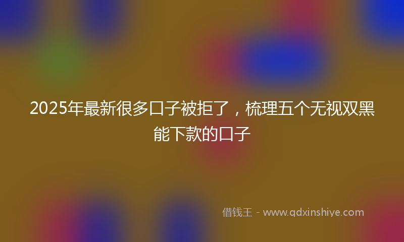 2025年最新很多口子被拒了，梳理五个无视双黑能下款的口子