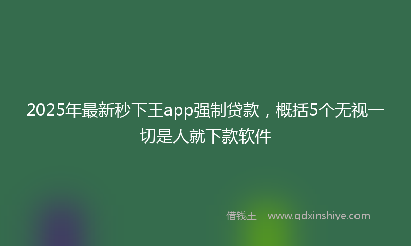 2025年最新秒下王app强制贷款，概括5个无视一切是人就下款软件