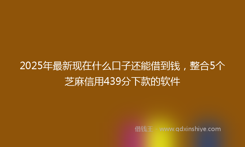 2025年最新现在什么口子还能借到钱，整合5个芝麻信用439分下款的软件
