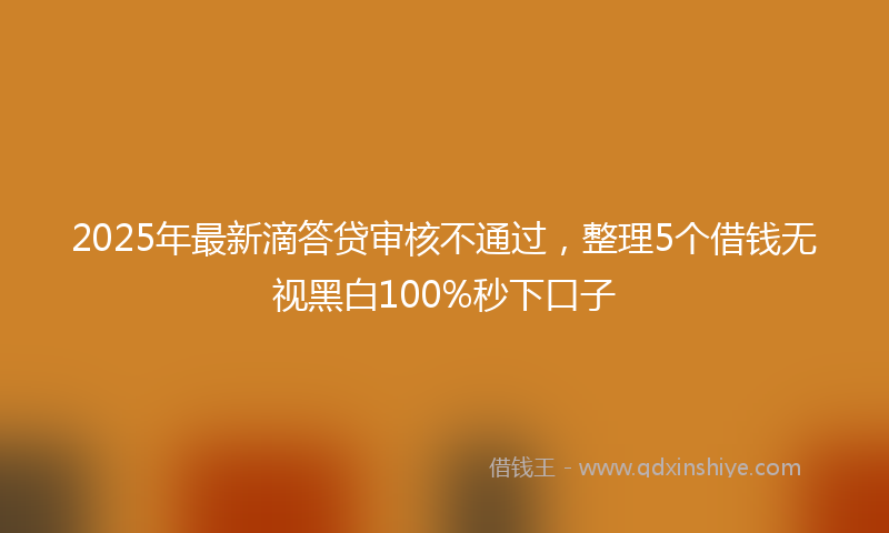2025年最新滴答贷审核不通过，整理5个借钱无视黑白100%秒下口子