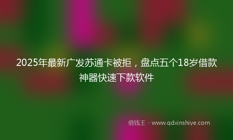 2025年最新广发苏通卡被拒，盘点五个18岁借款神器快速下款软件