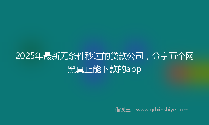 2025年最新无条件秒过的贷款公司，分享五个网黑真正能下款的app