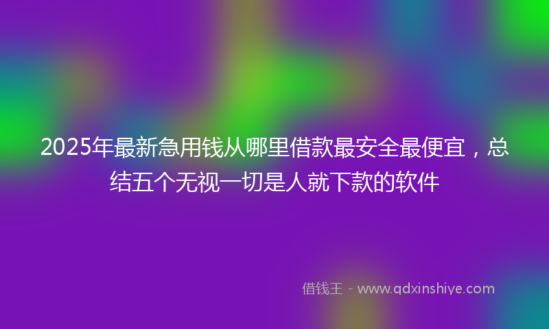 2025年最新急用钱从哪里借款最安全最便宜，总结五个无视一切是人就下款的软件
