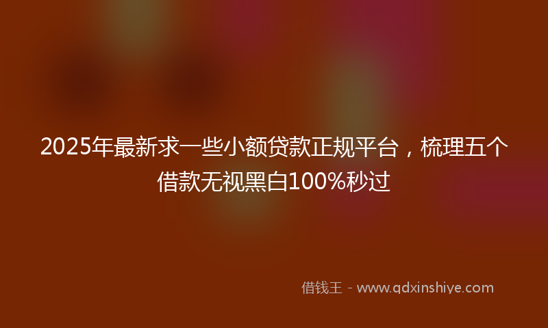2025年最新求一些小额贷款正规平台，梳理五个借款无视黑白100%秒过