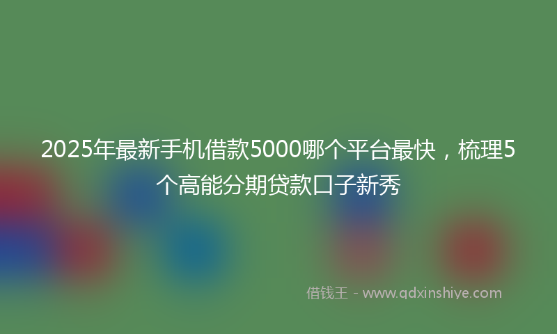 2025年最新手机借款5000哪个平台最快，梳理5个高能分期贷款口子新秀