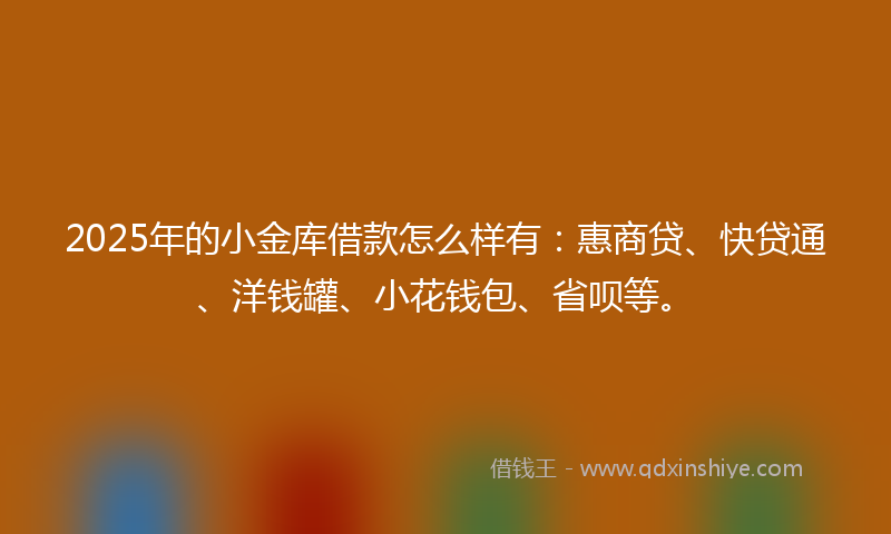 2025年的小金库借款怎么样有：惠商贷、快贷通、洋钱罐、小花钱包、省呗等。