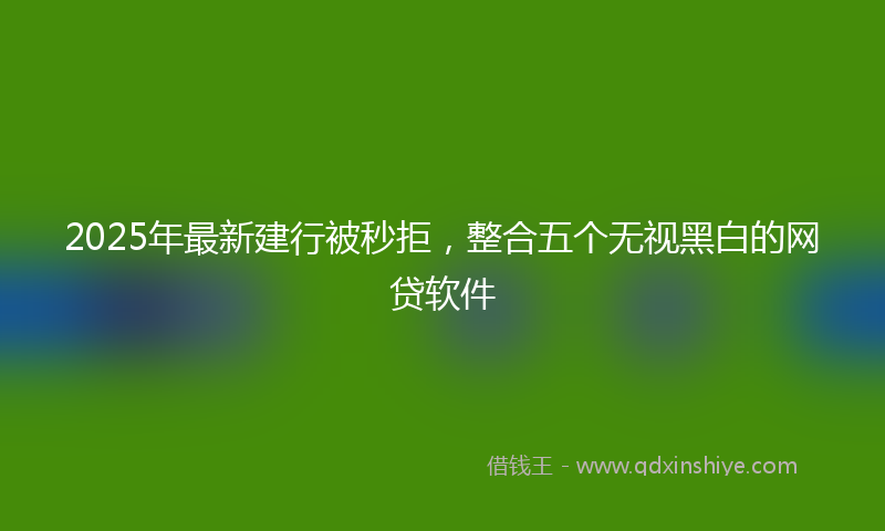 2025年最新建行被秒拒，整合五个无视黑白的网贷软件