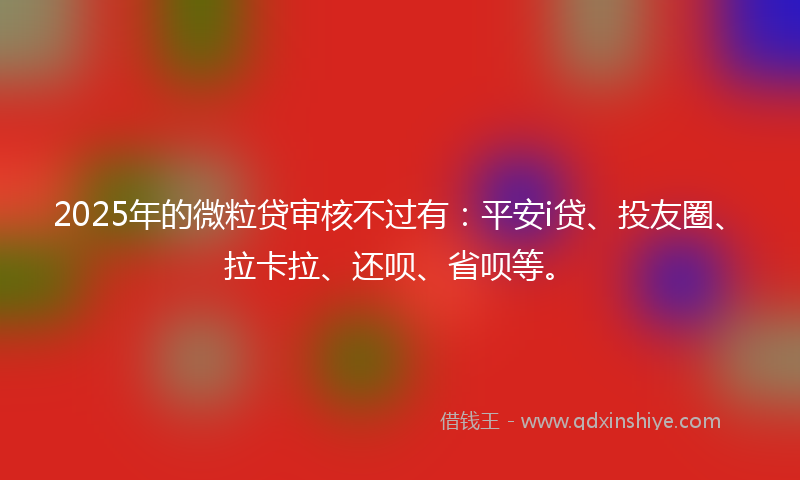 2025年的微粒贷审核不过有：平安i贷、投友圈、拉卡拉、还呗、省呗等。