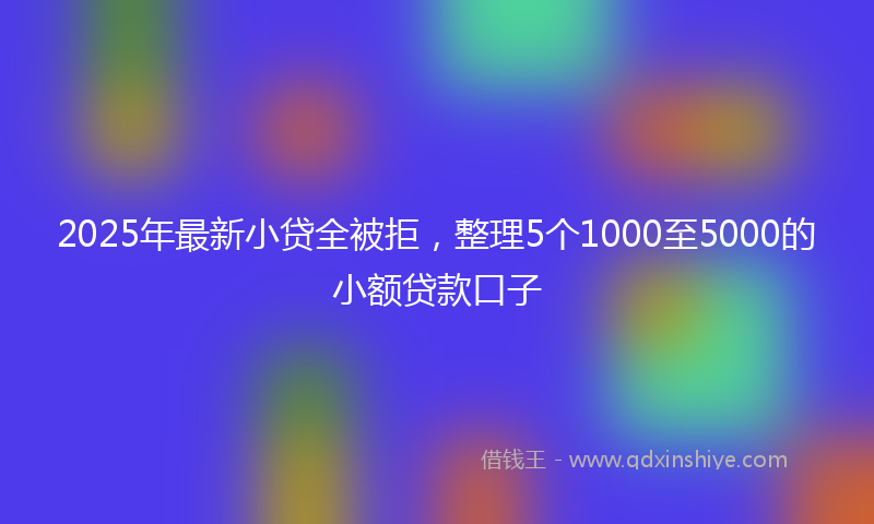 2025年最新小贷全被拒，整理5个1000至5000的小额贷款口子