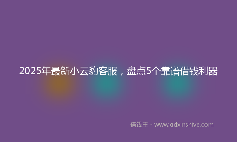 2025年最新小云豹客服，盘点5个靠谱借钱利器