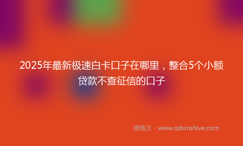 2025年最新极速白卡口子在哪里，整合5个小额贷款不查征信的口子
