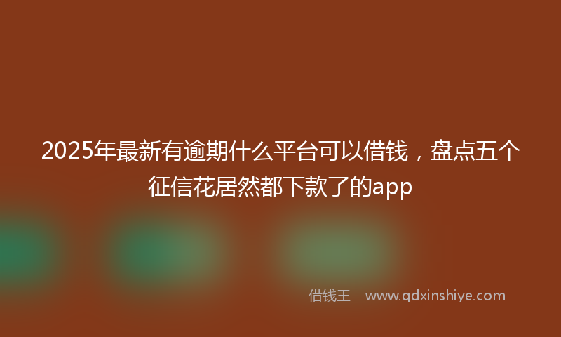 2025年最新有逾期什么平台可以借钱，盘点五个征信花居然都下款了的app