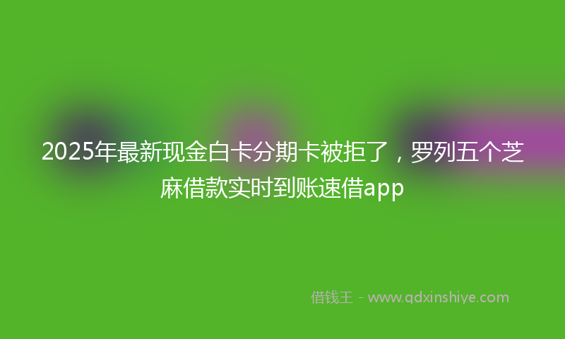 2025年最新现金白卡分期卡被拒了，罗列五个芝麻借款实时到账速借app