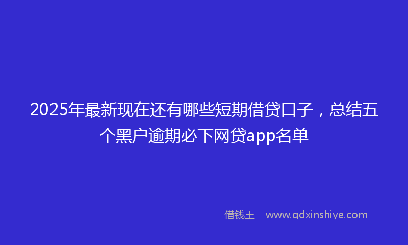 2025年最新现在还有哪些短期借贷口子，总结五个黑户逾期必下网贷app名单