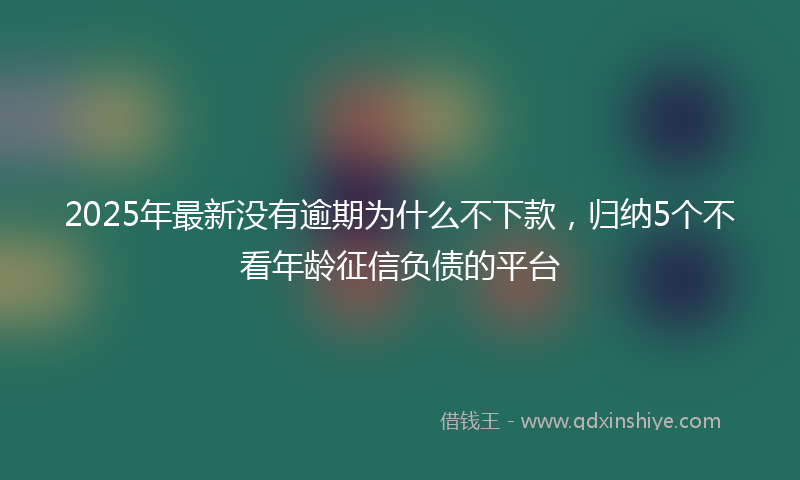 2025年最新没有逾期为什么不下款，归纳5个不看年龄征信负债的平台