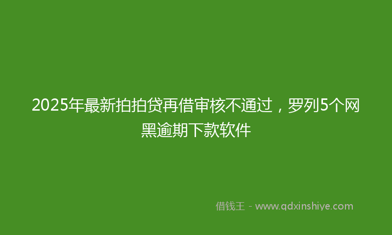 2025年最新拍拍贷再借审核不通过，罗列5个网黑逾期下款软件