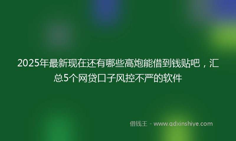 2025年最新现在还有哪些高炮能借到钱贴吧，汇总5个网贷口子风控不严的软件