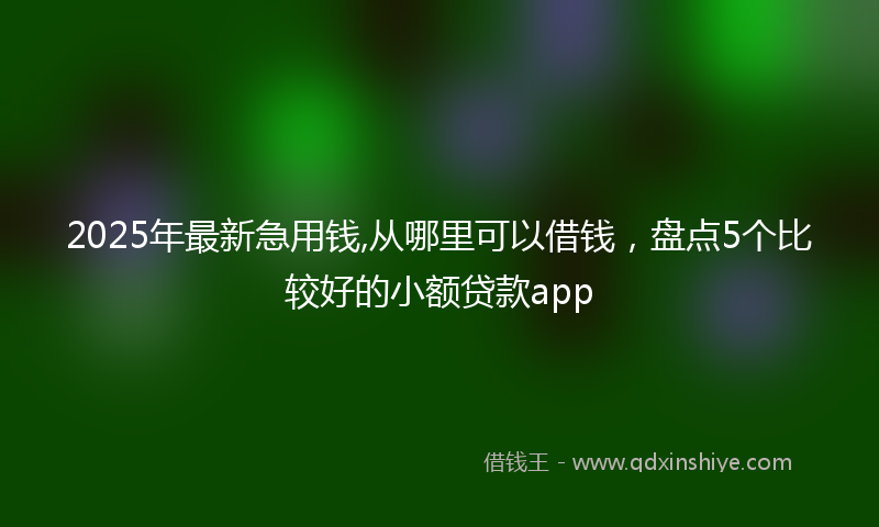 2025年最新急用钱,从哪里可以借钱，盘点5个比较好的小额贷款app