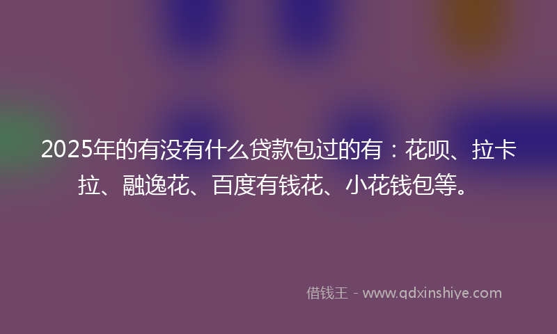 2025年的有没有什么贷款包过的有：花呗、拉卡拉、融逸花、百度有钱花、小花钱包等。