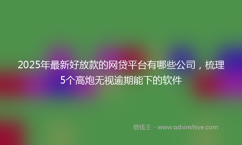 2025年最新好放款的网贷平台有哪些公司，梳理5个高炮无视逾期能下的软件