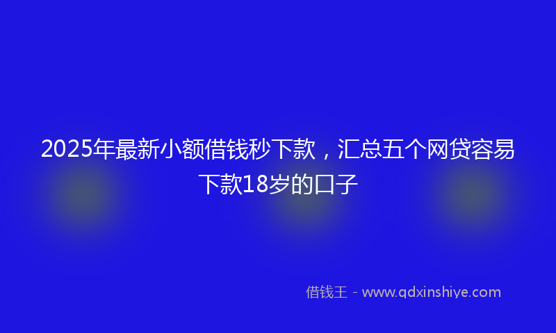 2025年最新小额借钱秒下款，汇总五个网贷容易下款18岁的口子