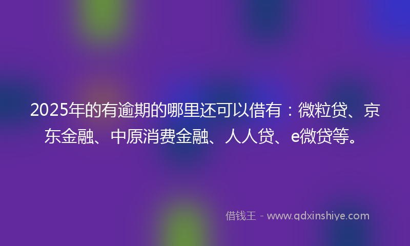 2025年的有逾期的哪里还可以借有：微粒贷、京东金融、中原消费金融、人人贷、e微贷等。